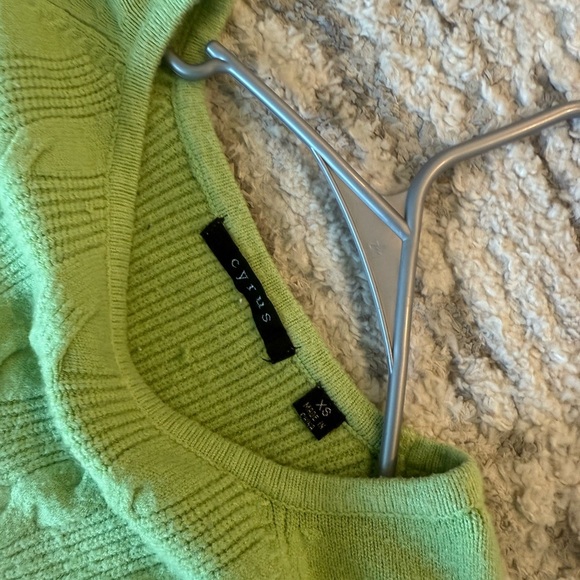 Cyrus Light Green Cable Knit Sweater - Picture 3 of 6